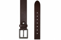 POGAGO Premium Genuine Leather Belt for Men – Classic Pin Buckle Dress Belt, 4mm Thick Leather Strap, 1.5 Inch Width, Adjustable Fit, Formal & Casual Belt for Office, Business, Jeans & Trousers