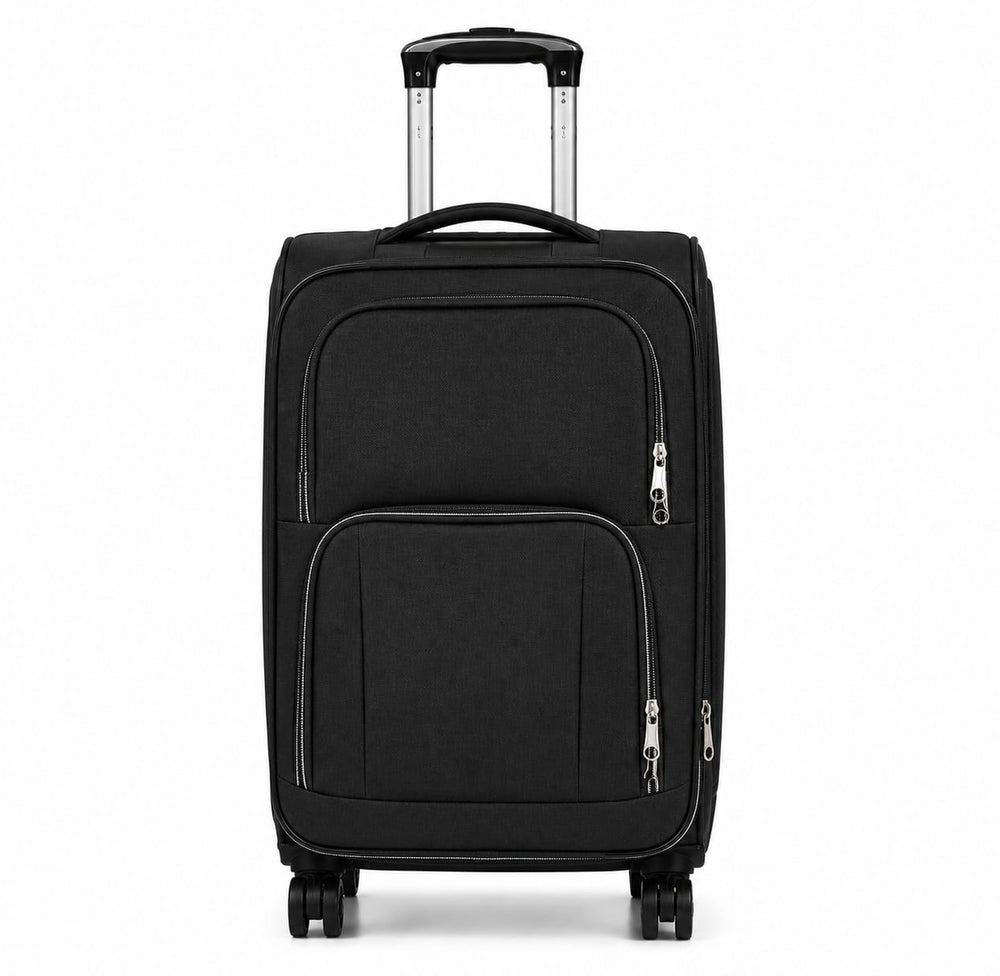 POGAGO Soft Shell 3Pcs Set (20/24/28 Inch) Luggage, Ultra Lightweight, Expandable, 4 Smooth Wheels with Combination Locks Suitcase (Brown)