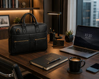 POGAGO PU Leather Laptop Bag for Men | Business Briefcase