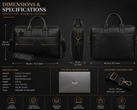 POGAGO PU Leather Laptop Bag for Men | Business Briefcase