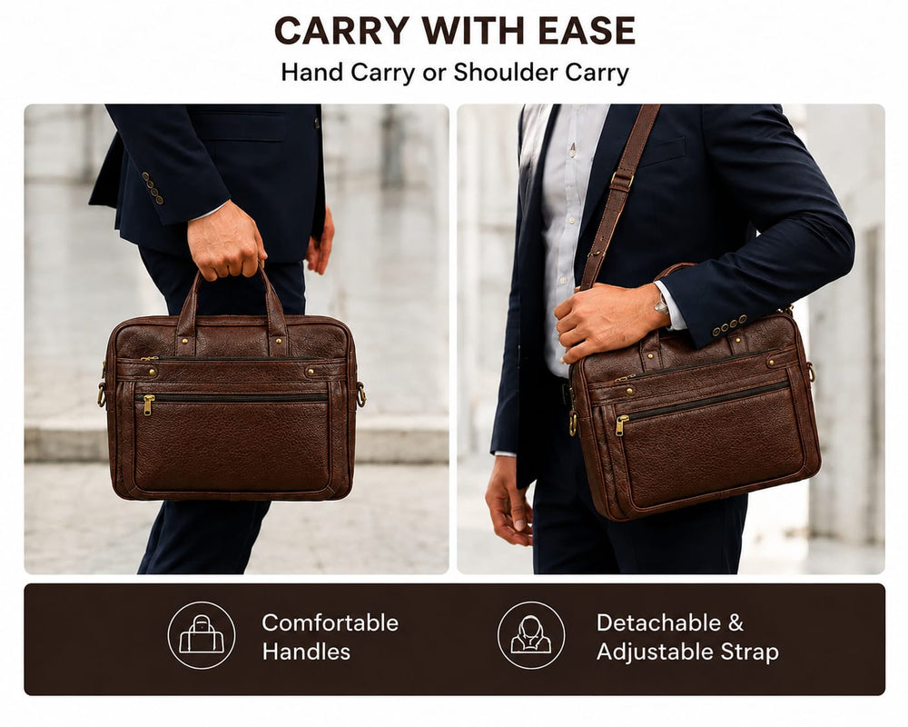 POGAGO Professional Laptop, Document & Work Bag for Office, Business & Travel