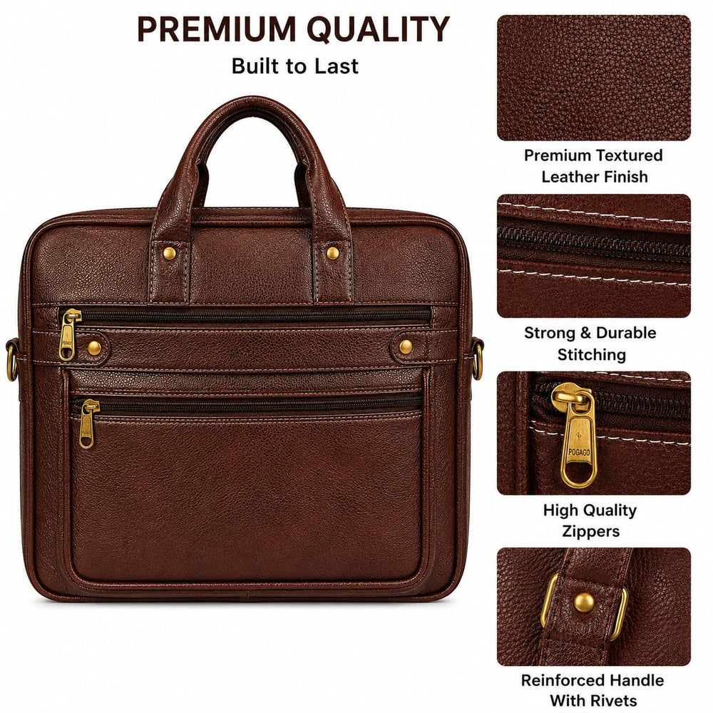 POGAGO Professional Laptop, Document & Work Bag for Office, Business & Travel