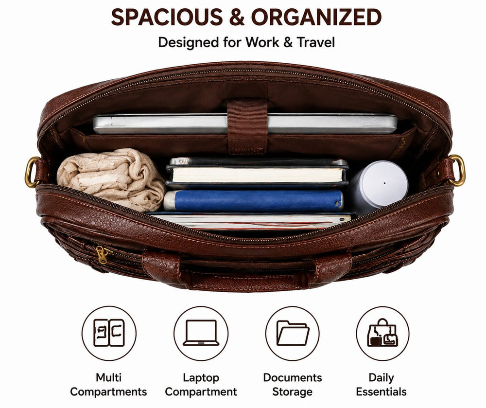 POGAGO Professional Laptop, Document & Work Bag for Office, Business & Travel