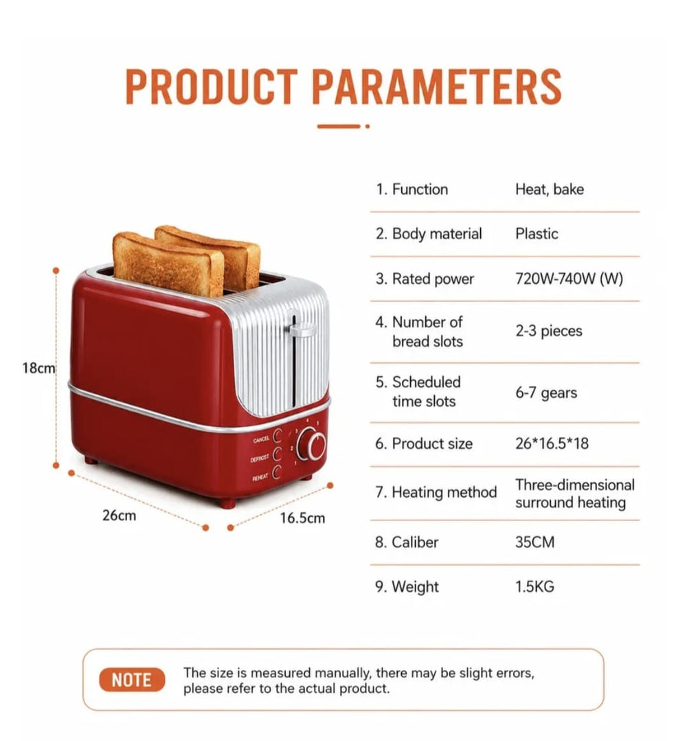 POGAGO 2 Slice Toaster | 5-Level Electric Bread Toaster