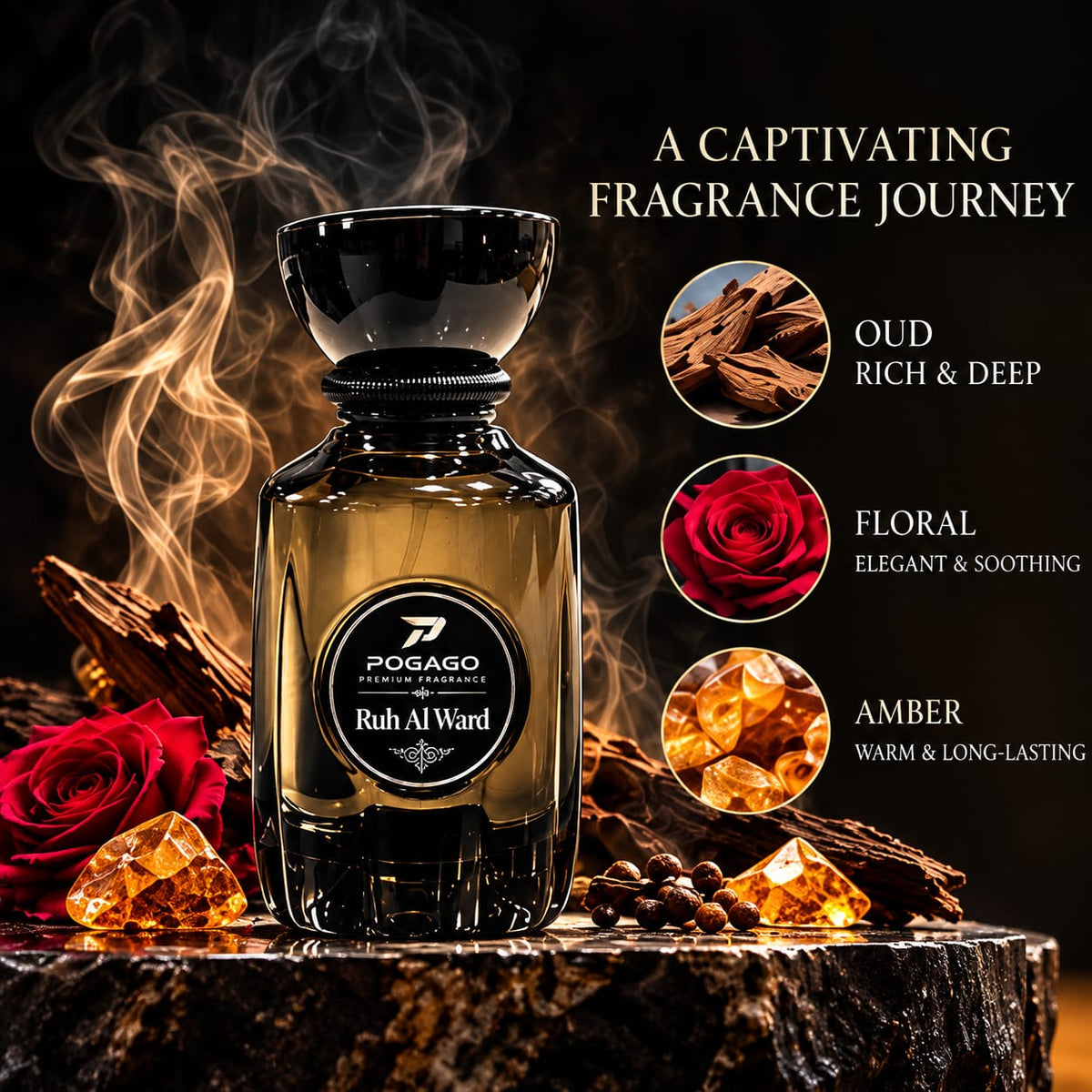 POGAGO RUH AL WARD Eau de Parfum 100ml – Premium Long-Lasting Fragrance