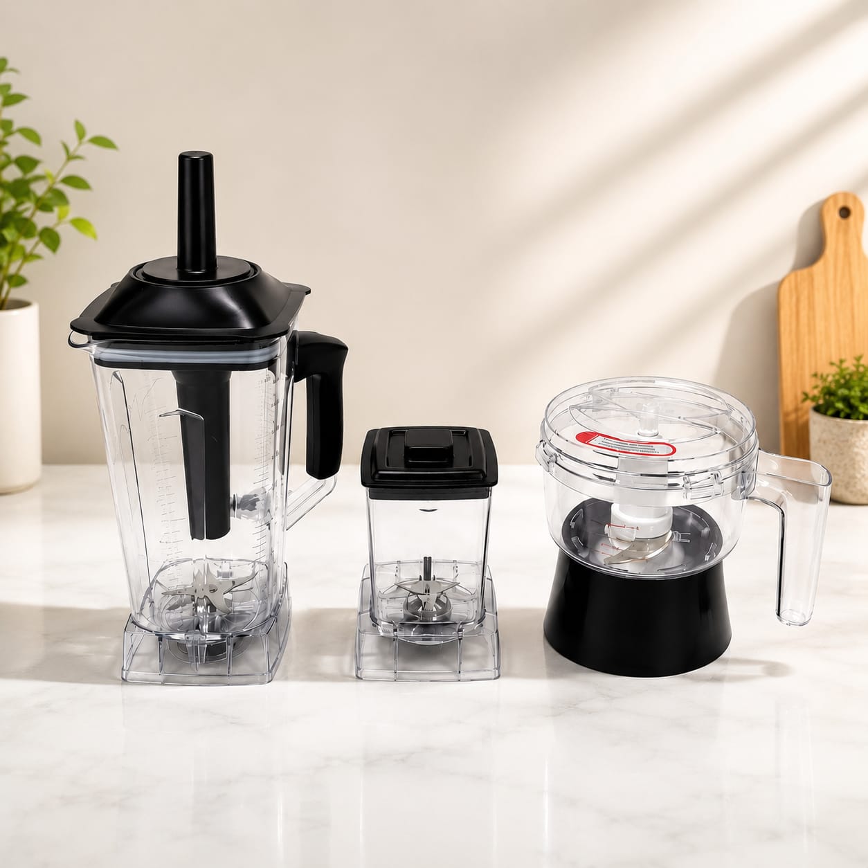 3-in-1 Commercial Blender & Grinder 8500W, 2.5L High-Speed Kitchen Blender with Food Processor & Grinder Jar, 6 Stainless Steel Blades, Ice Crusher, Smoothie Maker, 9-Speed Variable Control