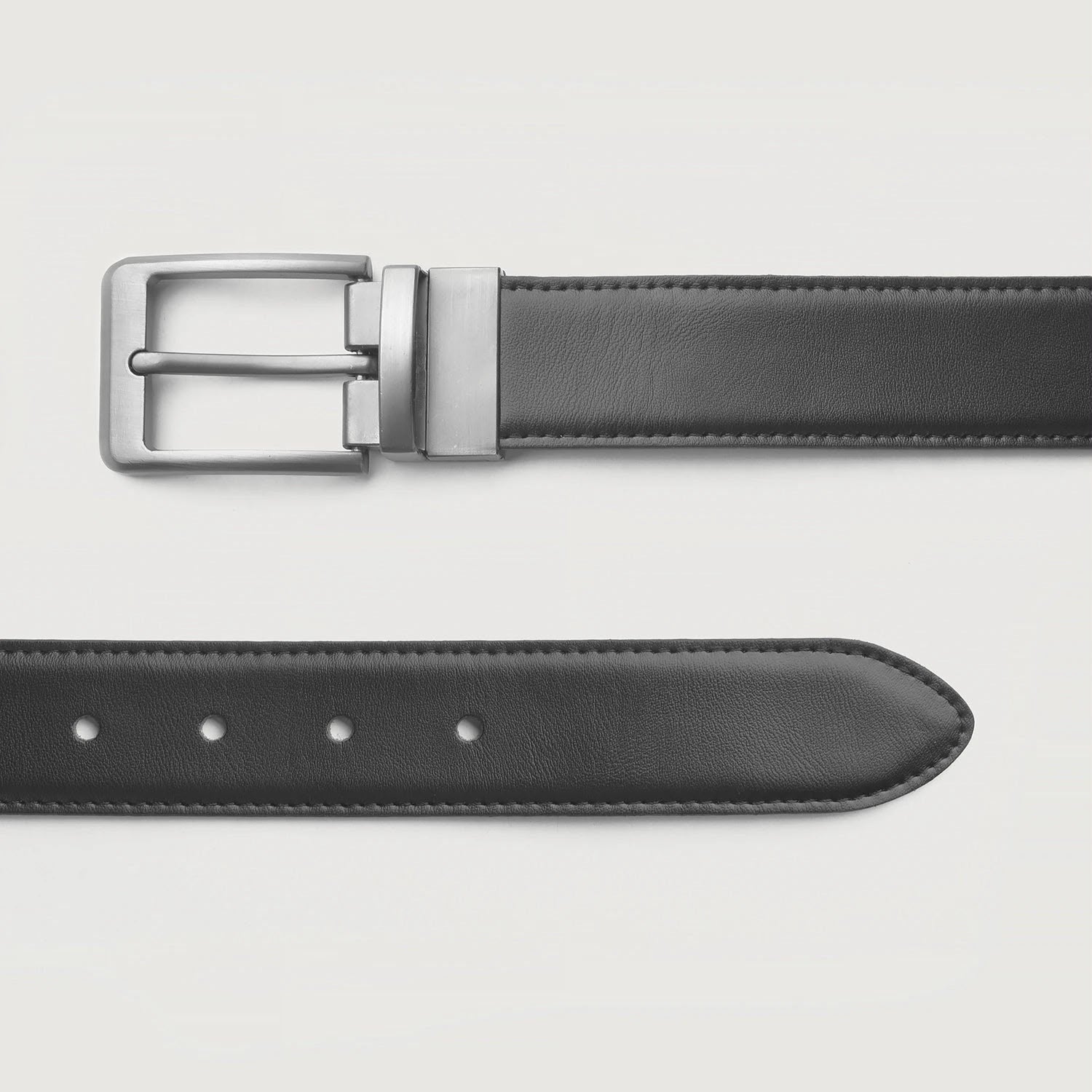 POGAGO Premium Reversible Genuine Leather Belt for Men – Double Sided Black & Brown Belt with Rotating Pin Buckle | Formal & Casual Dress Belt