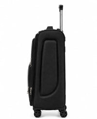 POGAGO Soft Shell 3Pcs Set (20/24/28 Inch) Luggage, Ultra Lightweight, Expandable, 4 Smooth Wheels with Combination Locks Suitcase (Brown)