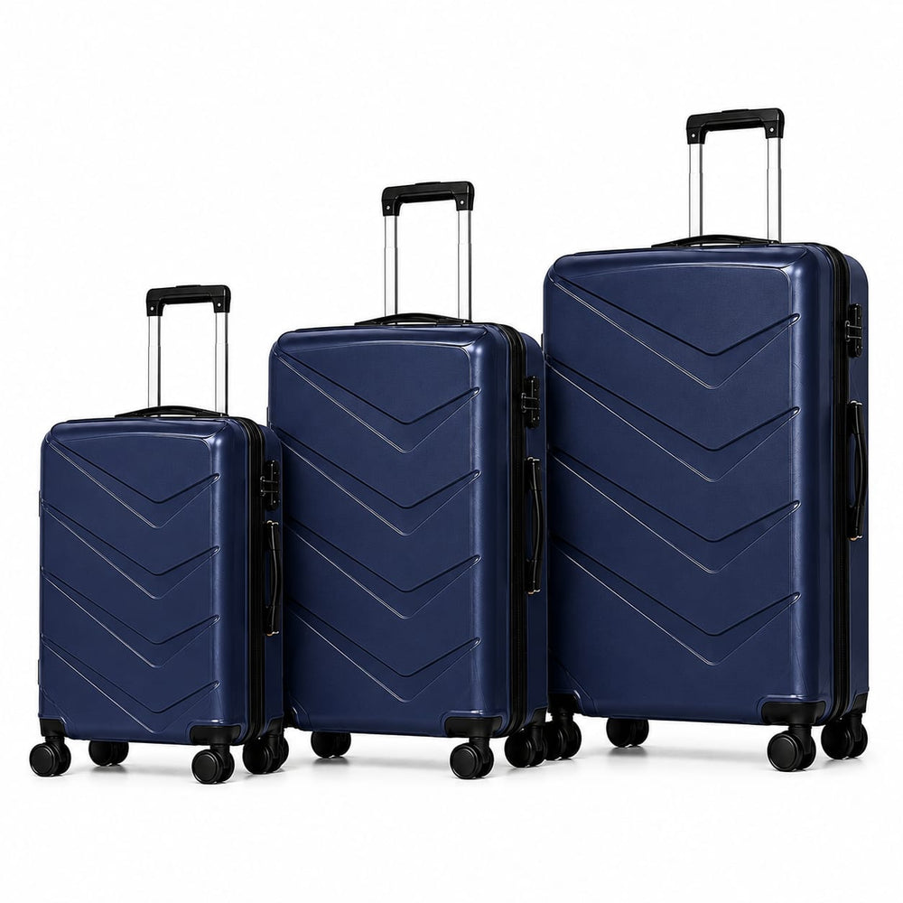 3-Piece PP Hard Shell Luggage Set – 20" 24" 28" with 360° Spinner Wheels