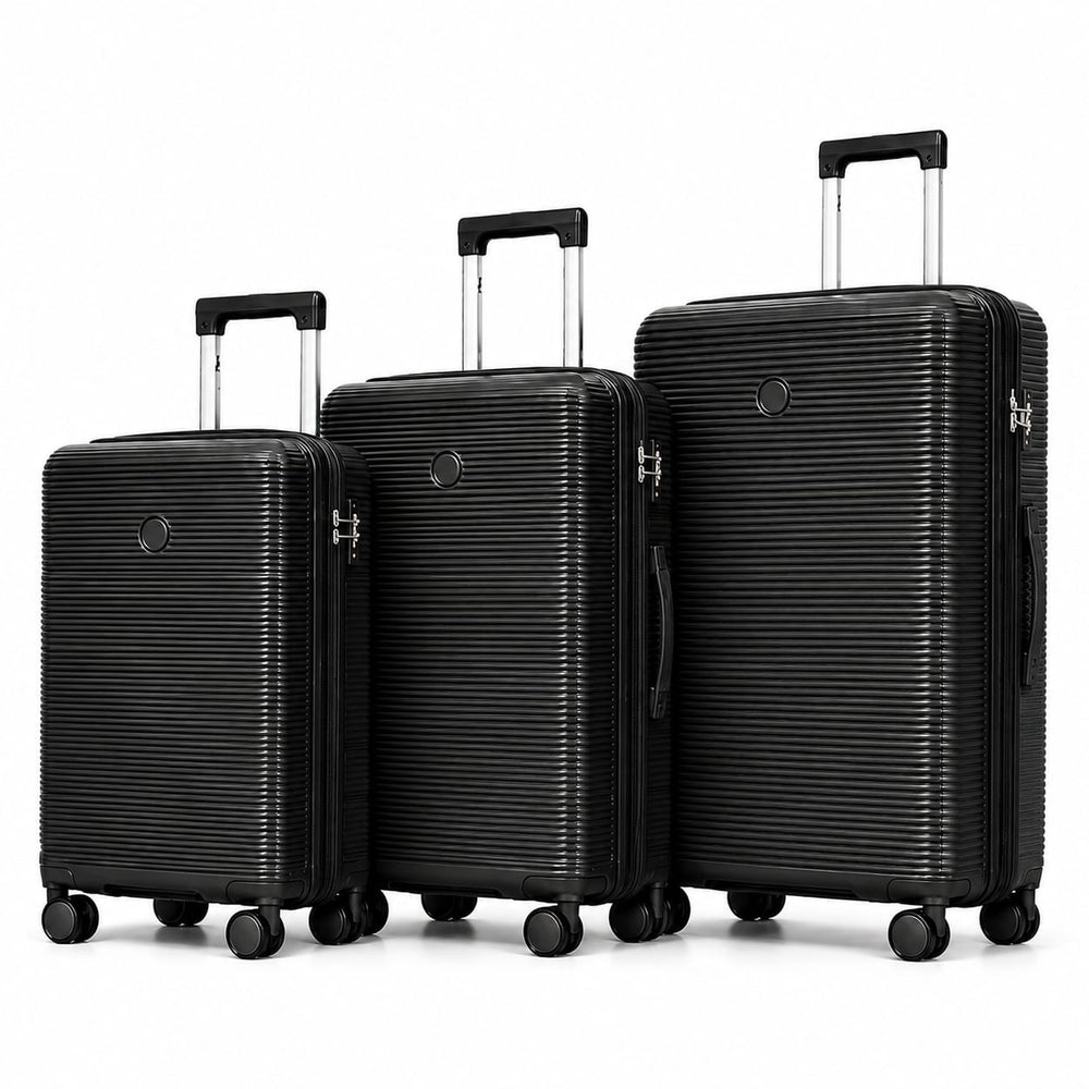 3-Piece PP Hard Shell Luggage Set – 20, 24 & 28 Inch Lightweight Suitcases with 360° Spinner Wheels