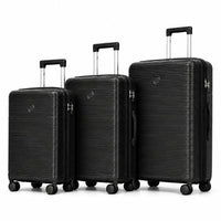 3-Piece PP Hard Shell Luggage Set – 20, 24 & 28 Inch Lightweight Suitcases with 360° Spinner Wheels