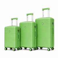 3-Piece PP Hard Shell Luggage Set – 20, 24 & 28 Inch Lightweight Suitcases with 360° Spinner Wheels