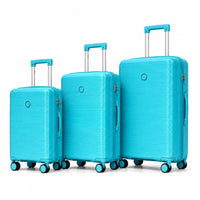 3-Piece PP Hard Shell Luggage Set – 20, 24 & 28 Inch Lightweight Suitcases with 360° Spinner Wheels