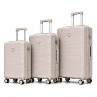 3-Piece PP Hard Shell Luggage Set – 20, 24 & 28 Inch Lightweight Suitcases with 360° Spinner Wheels
