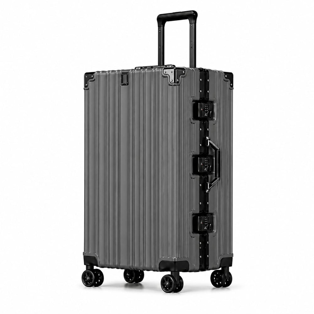 28 Inch Aluminium Frame Trolley Suitcase – 30–35 KG Capacity | Premium Hard Shell Luggage