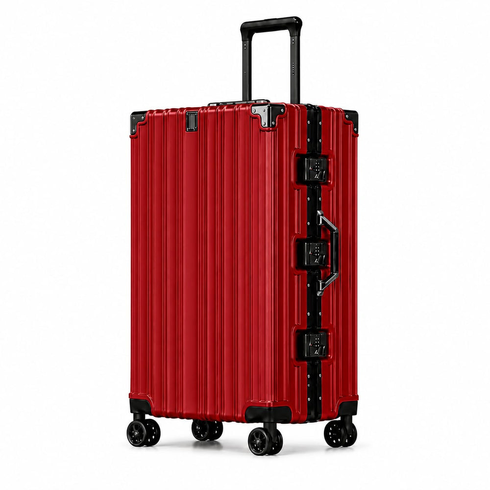 28 Inch Aluminium Frame Trolley Suitcase – 30–35 KG Capacity | Premium Hard Shell Luggage