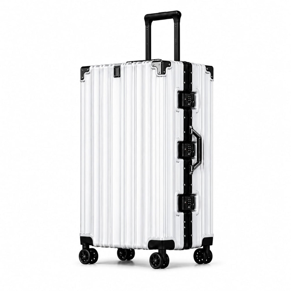 28 Inch Aluminium Frame Trolley Suitcase – 30–35 KG Capacity | Premium Hard Shell Luggage