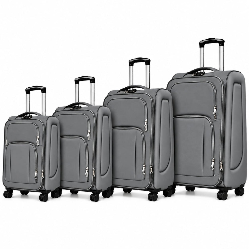POGAGO Soft Shell 4Pcs Set (20/24/28/32 Inch) Luggage, Ultra Lightweight, Expandable, 4 Smooth Wheels with Combination Locks Suitcase