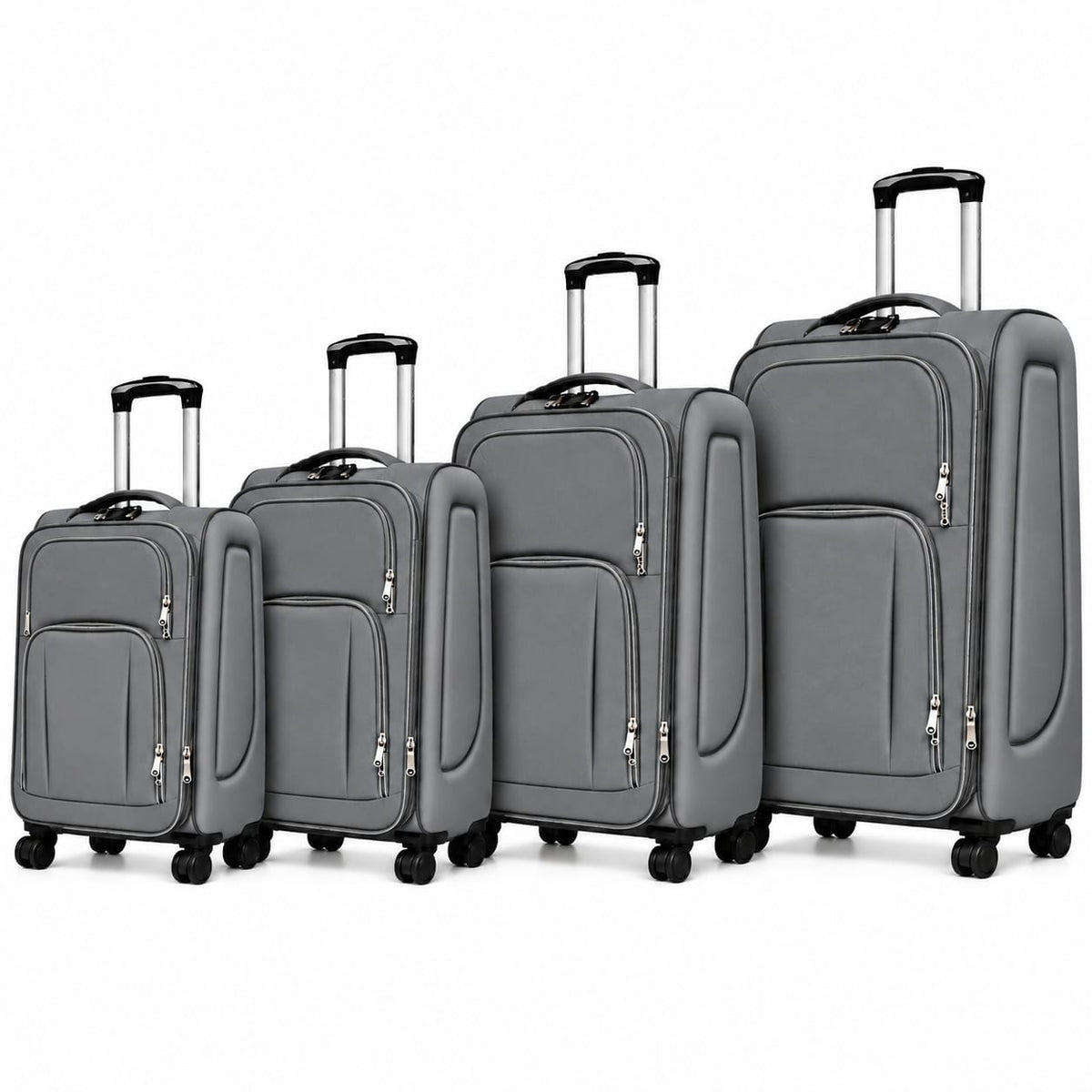POGAGO Soft Shell 4Pcs Set (20/24/28/32 Inch) Luggage, Ultra Lightweight, Expandable, 4 Smooth Wheels with Combination Locks Suitcase