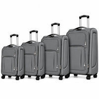 POGAGO Soft Shell 4Pcs Set (20/24/28/32 Inch) Luggage, Ultra Lightweight, Expandable, 4 Smooth Wheels with Combination Locks Suitcase