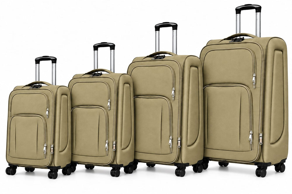 POGAGO Soft Shell 4Pcs Set (20/24/28/32 Inch) Luggage, Ultra Lightweight, Expandable, 4 Smooth Wheels with Combination Locks Suitcase