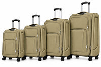 POGAGO Soft Shell 4Pcs Set (20/24/28/32 Inch) Luggage, Ultra Lightweight, Expandable, 4 Smooth Wheels with Combination Locks Suitcase