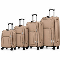 POGAGO Soft Shell 4Pcs Set (20/24/28/32 Inch) Luggage, Ultra Lightweight, Expandable, 4 Smooth Wheels with Combination Locks Suitcase