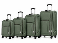 POGAGO Soft Shell 4Pcs Set (20/24/28/32 Inch) Luggage, Ultra Lightweight, Expandable, 4 Smooth Wheels with Combination Locks Suitcase