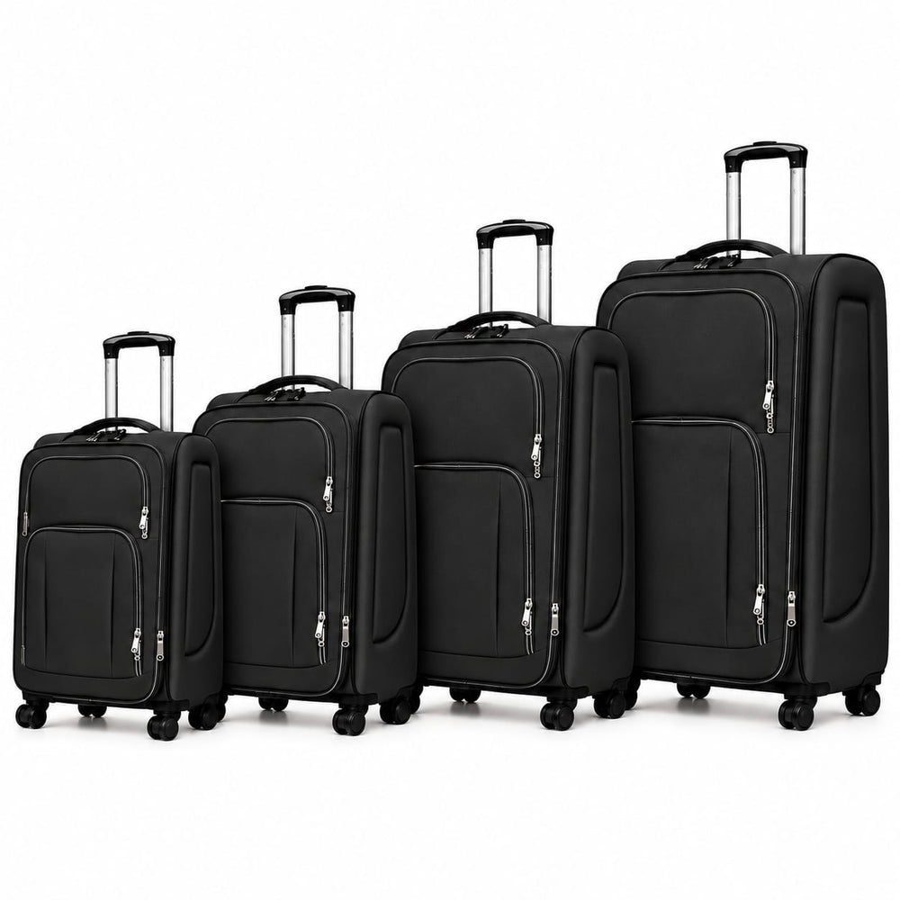 POGAGO Soft Shell 4Pcs Set (20/24/28/32 Inch) Luggage, Ultra Lightweight, Expandable, 4 Smooth Wheels with Combination Locks Suitcase