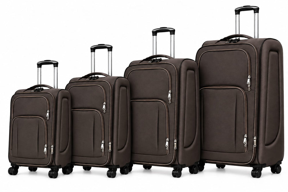 POGAGO Soft Shell 4Pcs Set (20/24/28/32 Inch) Luggage, Ultra Lightweight, Expandable, 4 Smooth Wheels with Combination Locks Suitcase