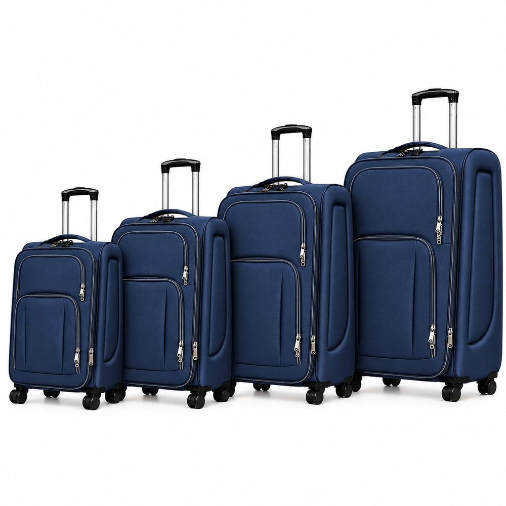 POGAGO Soft Shell 4Pcs Set (20/24/28/32 Inch) Luggage, Ultra Lightweight, Expandable, 4 Smooth Wheels with Combination Locks Suitcase
