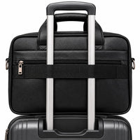Executive laptop bag with sturdy carry handles and zipper closure
