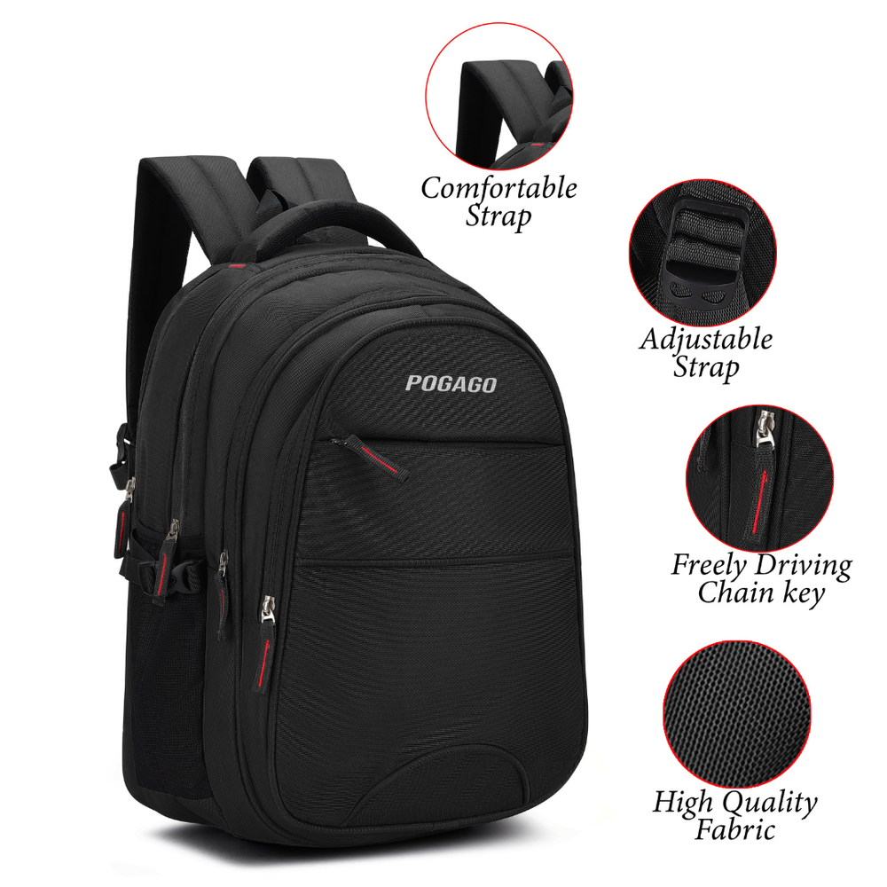 POGAGO 15.6 Inch Laptop Backpack for Men & Women |Travel Backpack | Office, College & School Bag with 3 Compartments