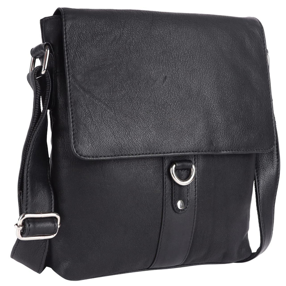 POGAGO Genuine Cow Leather Messenger Bag for Men – Premium Leather Crossbody Side Bag with Adjustable Shoulder Strap