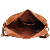 POGAGO Genuine Cow Leather Crossbody Messenger Bag for Men – Premium Leather Shoulder Bag with Detachable Utility Pouch
