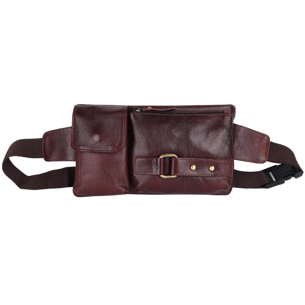 POGAGO Pure Leather Waist Pouch for Men – Genuine Leather Belt Bag | Travel & Everyday Crossbody Pouch