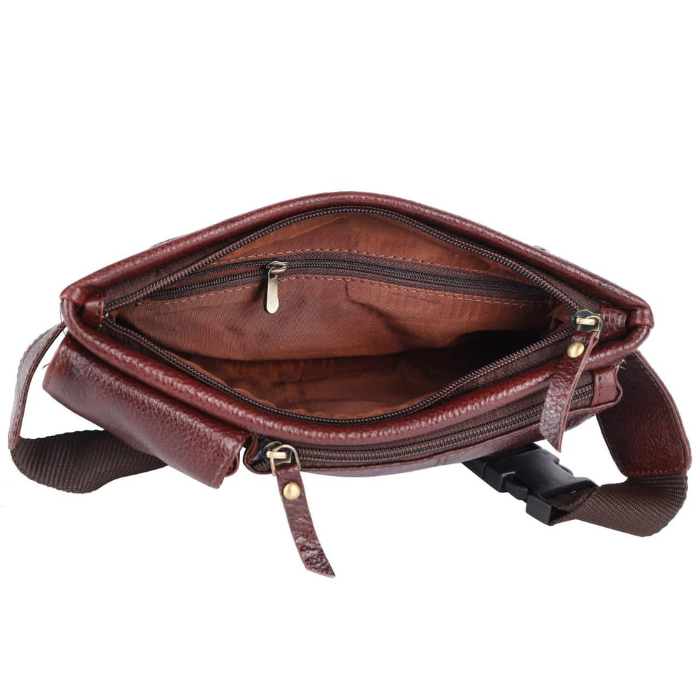 POGAGO Pure Leather Waist Pouch for Men – Genuine Leather Belt Bag | Travel & Everyday Crossbody Pouch