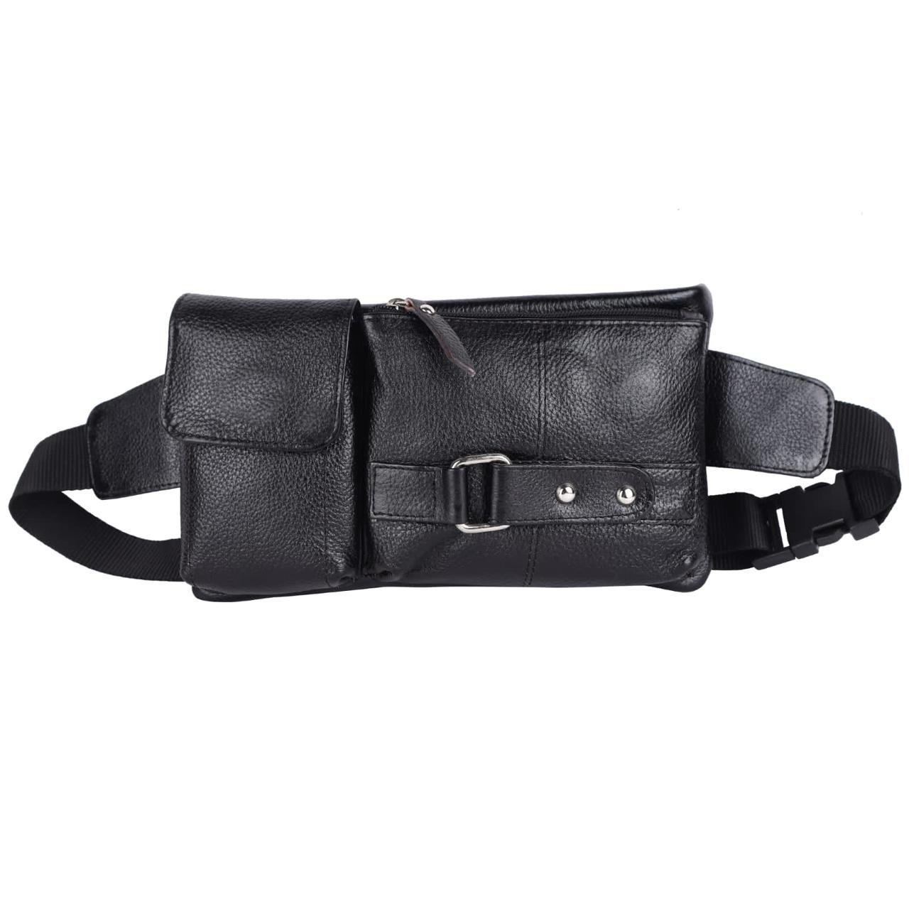 POGAGO Pure Leather Waist Pouch for Men – Genuine Leather Belt Bag | Travel & Everyday Crossbody Pouch
