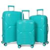 [Model-215] 3-Piece Double zipper Polypropylene Travel Luggage Set, Anti-Theft Zipper, Light Weight - 20/24/28 Inch sizes
