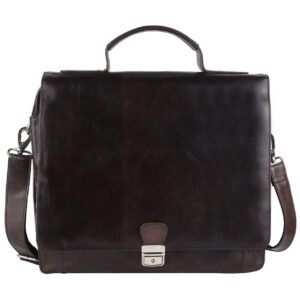Premium 100% Cow Leather Messenger Bag – Unisex Laptop Bag for Business & Travel, Adjustable Shoulder Strap, Fits 14-Inch Laptop