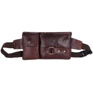 Premium Quality 100% Cow Leather Waist Bag – BLACK Fanny Pack for Men & Women, Perfect Travel Accessory & Passport Holder