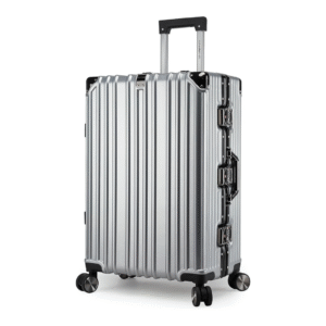 28 Inch Aluminium Frame Polycarbonate (PC) Unbreakable Luggage | 30–35 KG Capacity Luxury Hard Trolley Bag - Silver