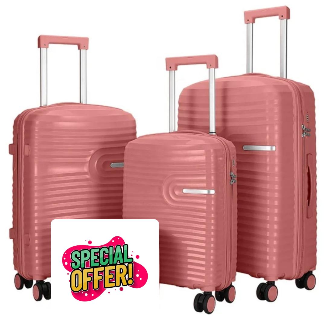3-Piece Polypropylene Luggage Set- (28″, 24″, 20″) sizes