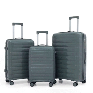 [Model-608] 3 Piece PP Hard Shell Luggage Set – Unbreakable Lightweight Suitcase with 360° Spinner Wheels & Smooth Aluminium Handle – Cabin, Medium & Large Travel Trolley Bags