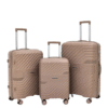 [Model-0707] PP Luggage Set of 3 – Durable Hard Shell Suitcase, Hand Carry Cabin Bag & Large Trolley Bags with 360 Degree Wheel Rotation – Lightweight Travel Bags