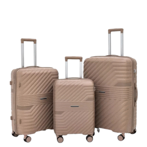[Model-0707] PP Luggage Set of 3 – Durable Hard Shell Suitcase, Hand Carry Cabin Bag & Large Trolley Bags with 360 Degree Wheel Rotation – Lightweight Travel Bags