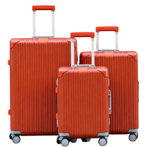 [Model-3021] POGAGO Aluminium Frame Luggage Set 20/24/28 Inch – PC Hard Shell Suitcases with Buckle Lock, 360° Spinner Wheels, Lightweight Durable Travel Luggage Set